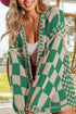 'Celandine' Checkered Drop Shoulder Cardigan - Celes Fashion
